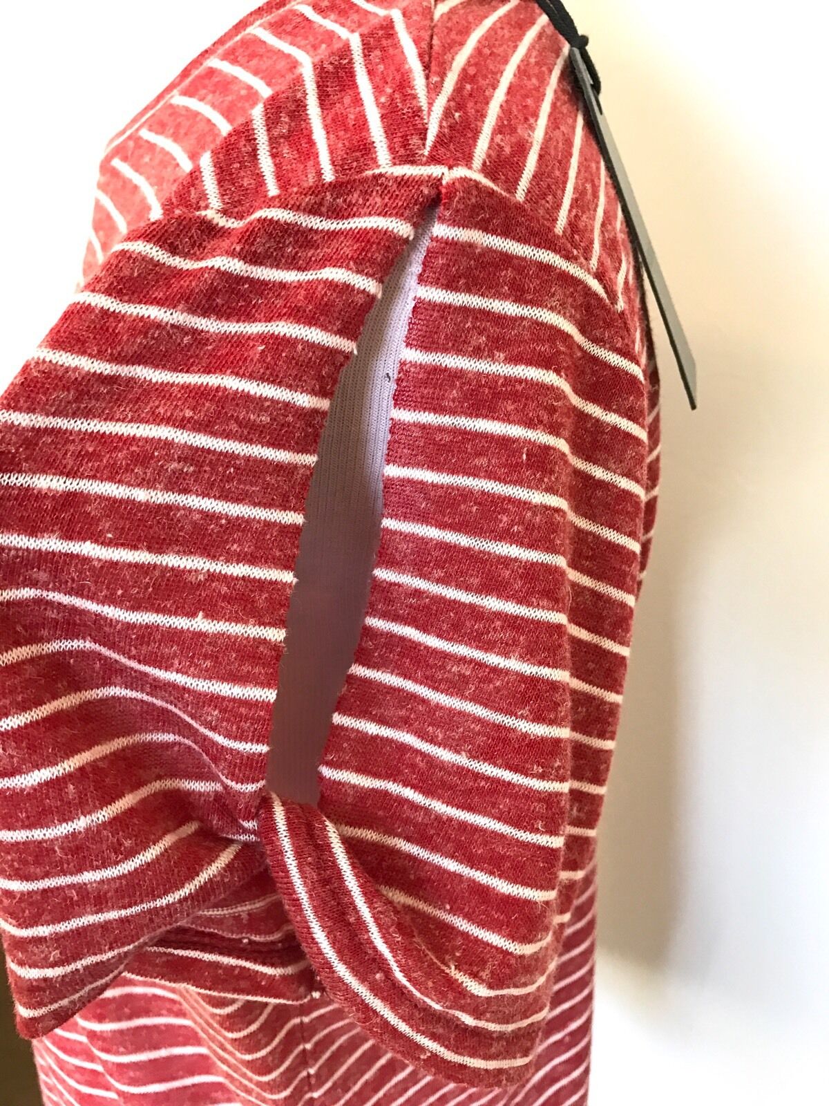 AllSaints Mazzy Red Stripe Linen Mix Tee NWT Retail $65 Price $35 Size M