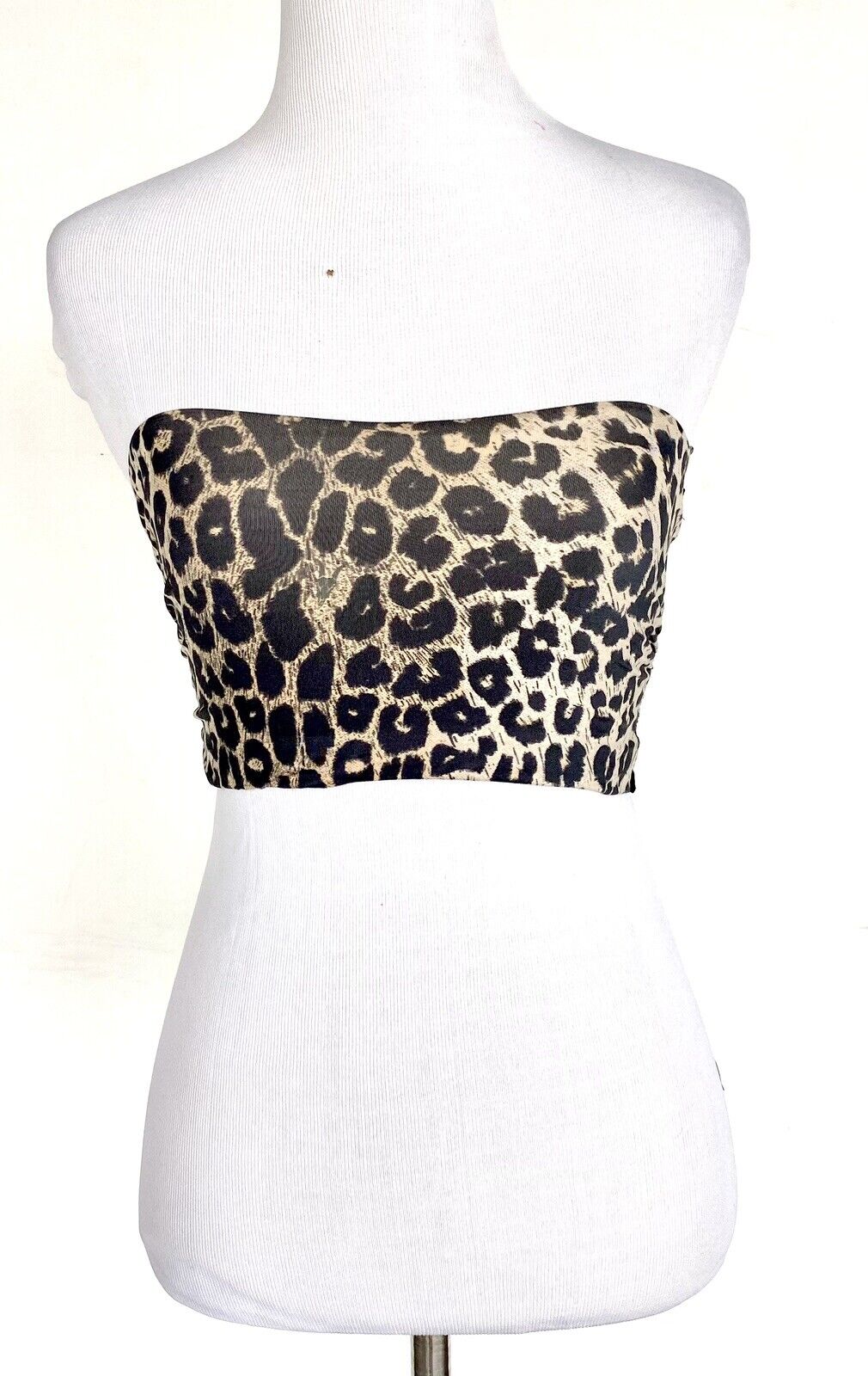 AllSaints Kali Kiku bandeau top $49 Size S leopard front with lace back.