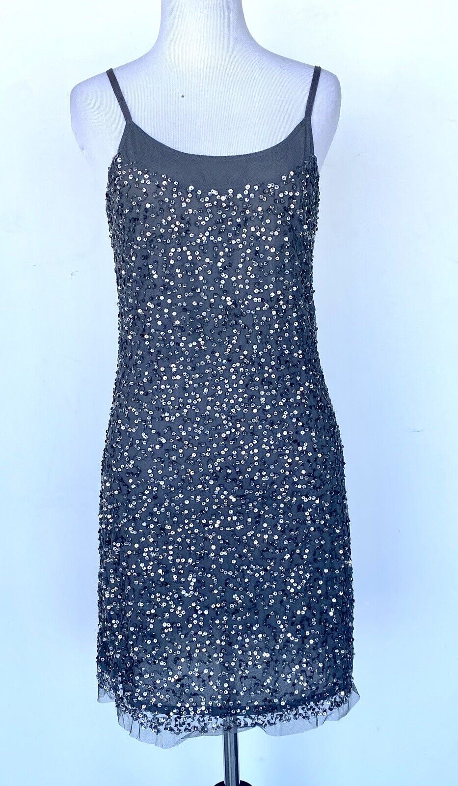 Hutch sequin dress mesh / Net Retails $248 Price $99 Size XS NWT silver gray