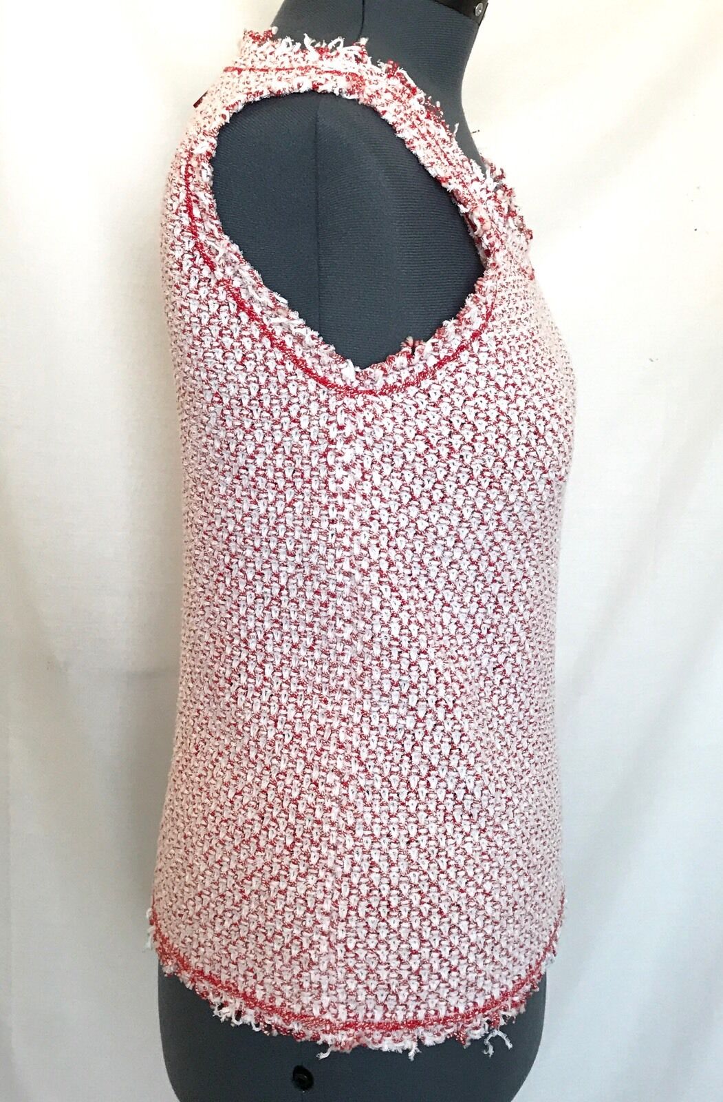 Carolina Herrera Red & White Knit Top NWT Retail $355 Price $145 Size L