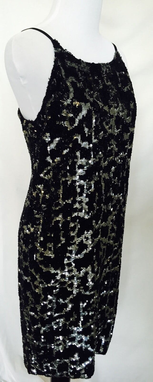 AllSaints Massi Sequin Formal/prom/ Black Dress. Sz 6 NWT Retail $540 Price $185