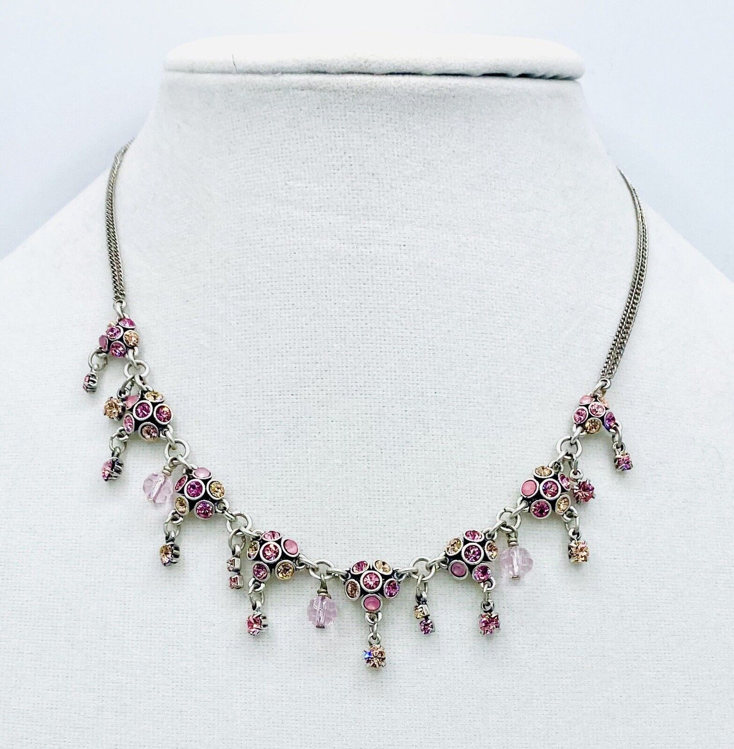 Pilgrim Genuine Swarovski Crystal Sterling Silver Plated Necklace. NWT Price $16