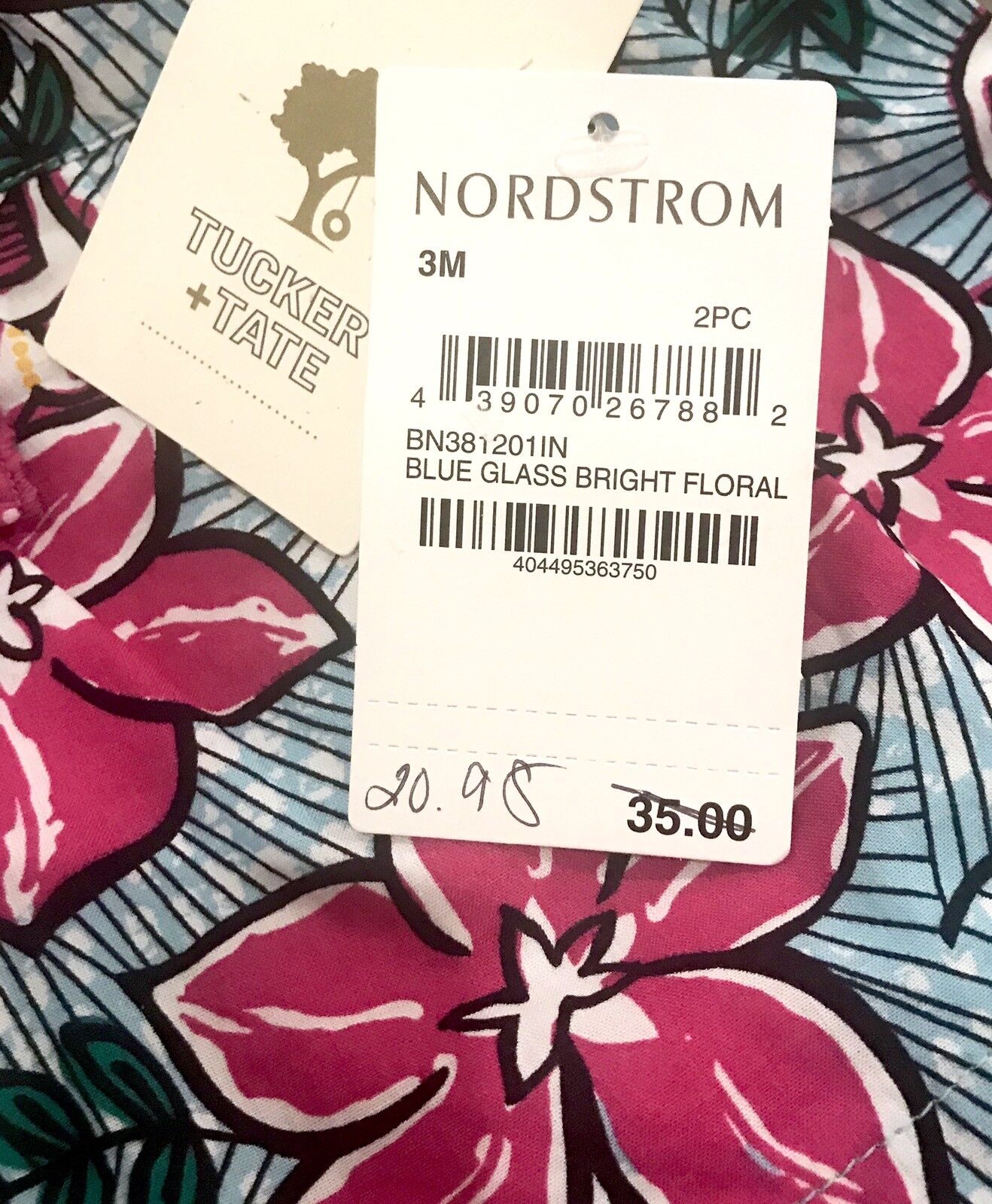 Tucker + Tate Floral Dress & Frilly Knicker. NWT Retail $35 Price $20.98 Age 3 M