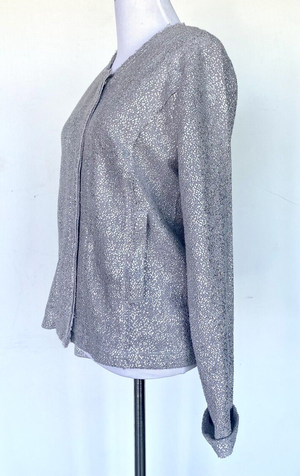 Anthropologie Dolan Silver Grey Jacket Retails $128 Price $59 XS Raw Edge NEW