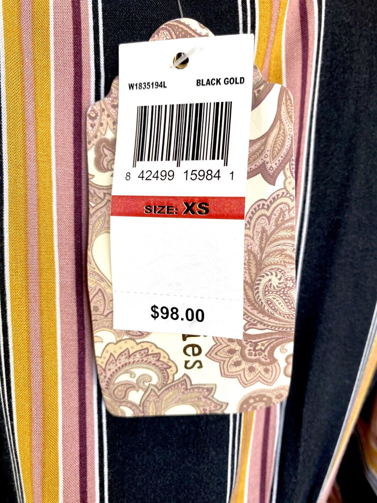 BAND OF GYPSIES Striped Ruffle Faux Wrap Dress NWT Retail $98 Price $39 XS