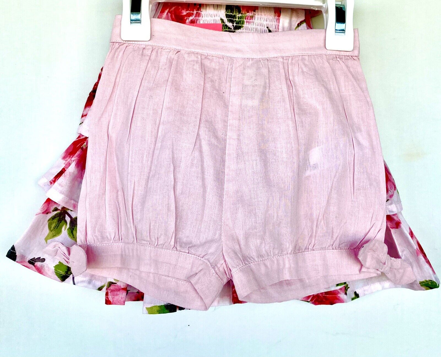 Monsoon 2 Pc Rose Print Dress & Bloomer Short 12-18M Price $35 NWT  Tiered