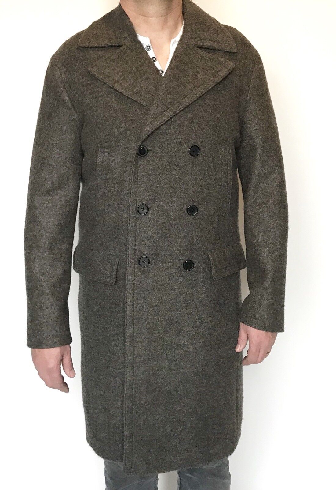AllSaints Fyfe Coat Wool Mix Size 38 M Retail $700 Price $280 NWT