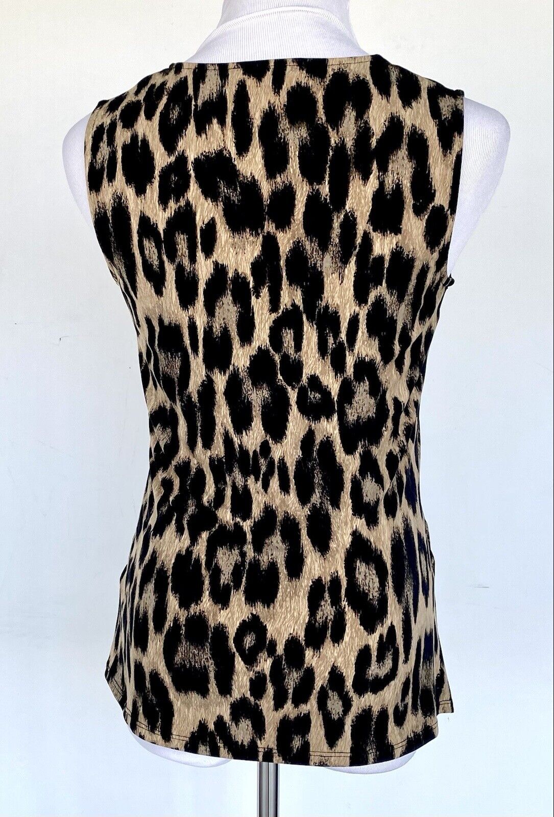 Joe Fresh Leopard Stretch Ruched Top Price $33 NWOT XS Sleeveless