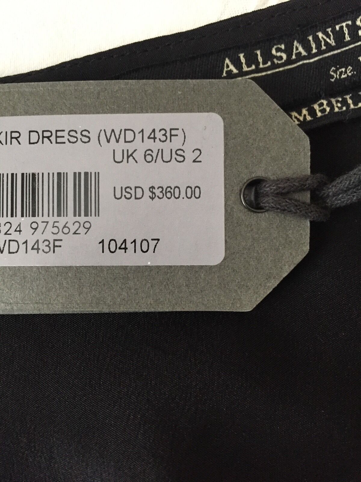 AllSaints Sequin Formal Prom  Dress. NWT Black. Retails $360 Size 2