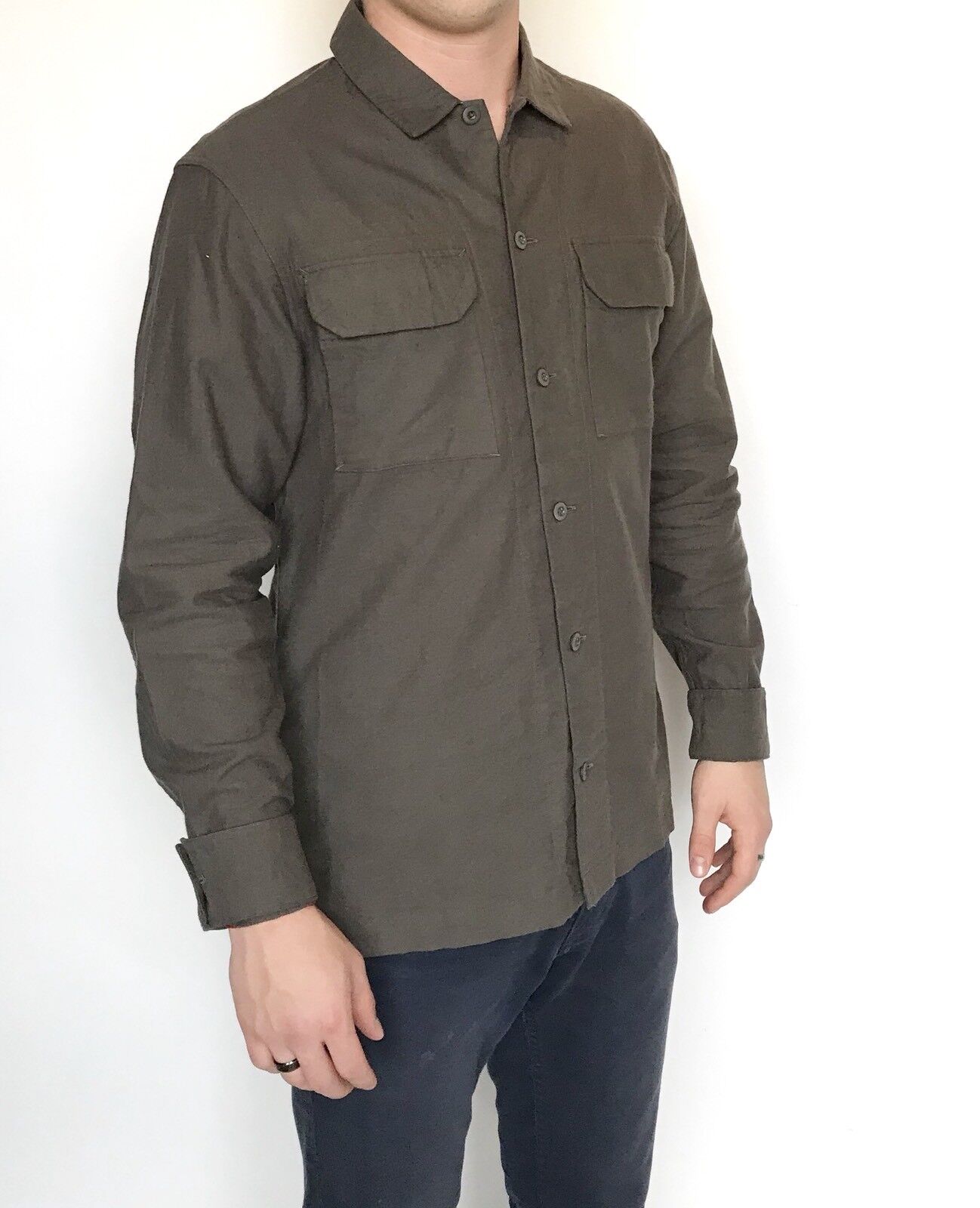 AllSaints Guerra LS Shirt  Khaki Retail $165 NWT Price $76 All Saints Size XS