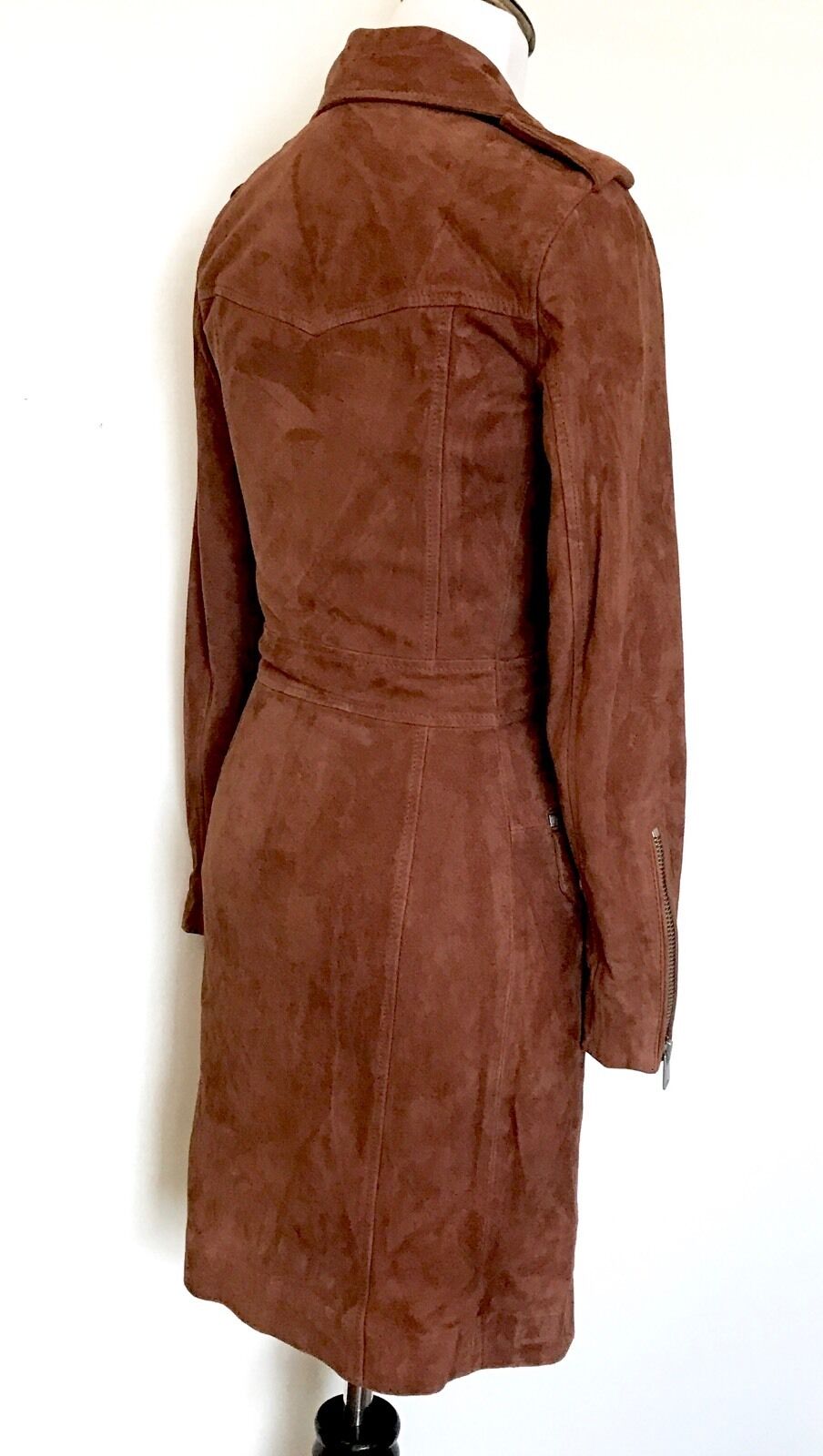 AllSaints Chiltern Brick Brown Leather Coat. NWT Retail $830 Price $455 Size 00