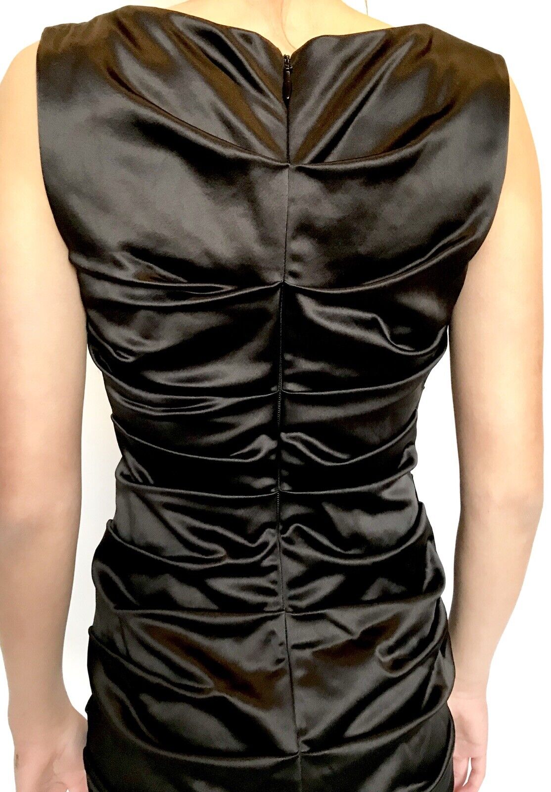 Nicole Miller Black Ruched Stretch Bodycon Dress Size 0 Retail $330 Price $89