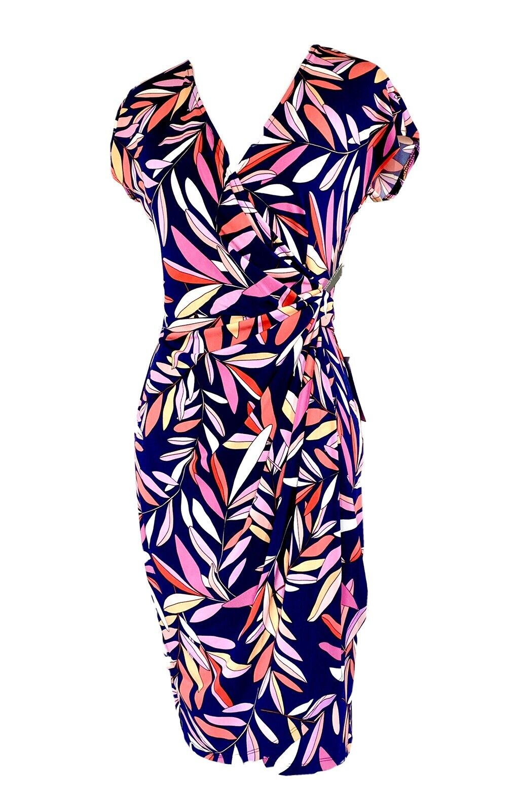 Maggy London Wrap Stretch Leaf  Dress NWT Retail $118 Price $54 Size 2