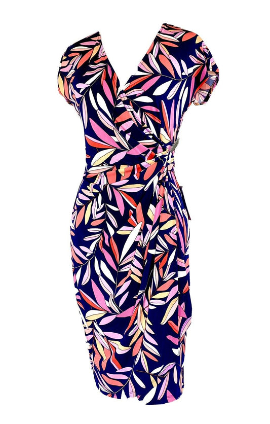 Maggy London Wrap Stretch Leaf  Dress NWT Retail $118 Price $54 Size 2