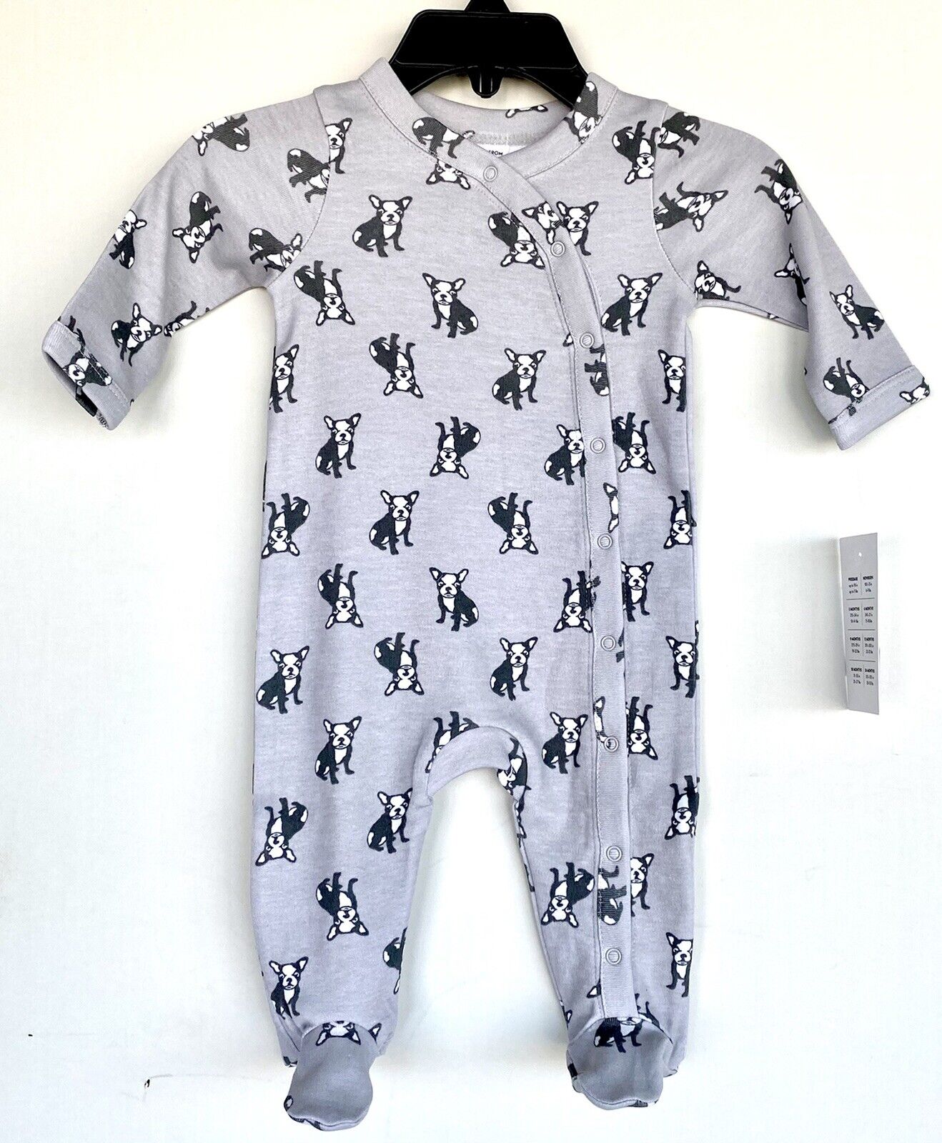 Nordstrom Baby Bulldog Soft 100% Cotton Sleepsuit Footie NWT  Price $25 Newborn