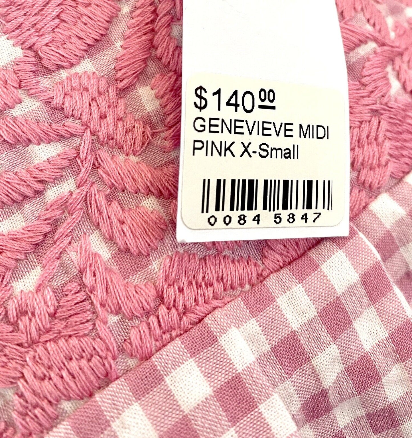 J Marie embroidered Genevieve MIDI Dress size XS Retail $140 Price $75 Gingham