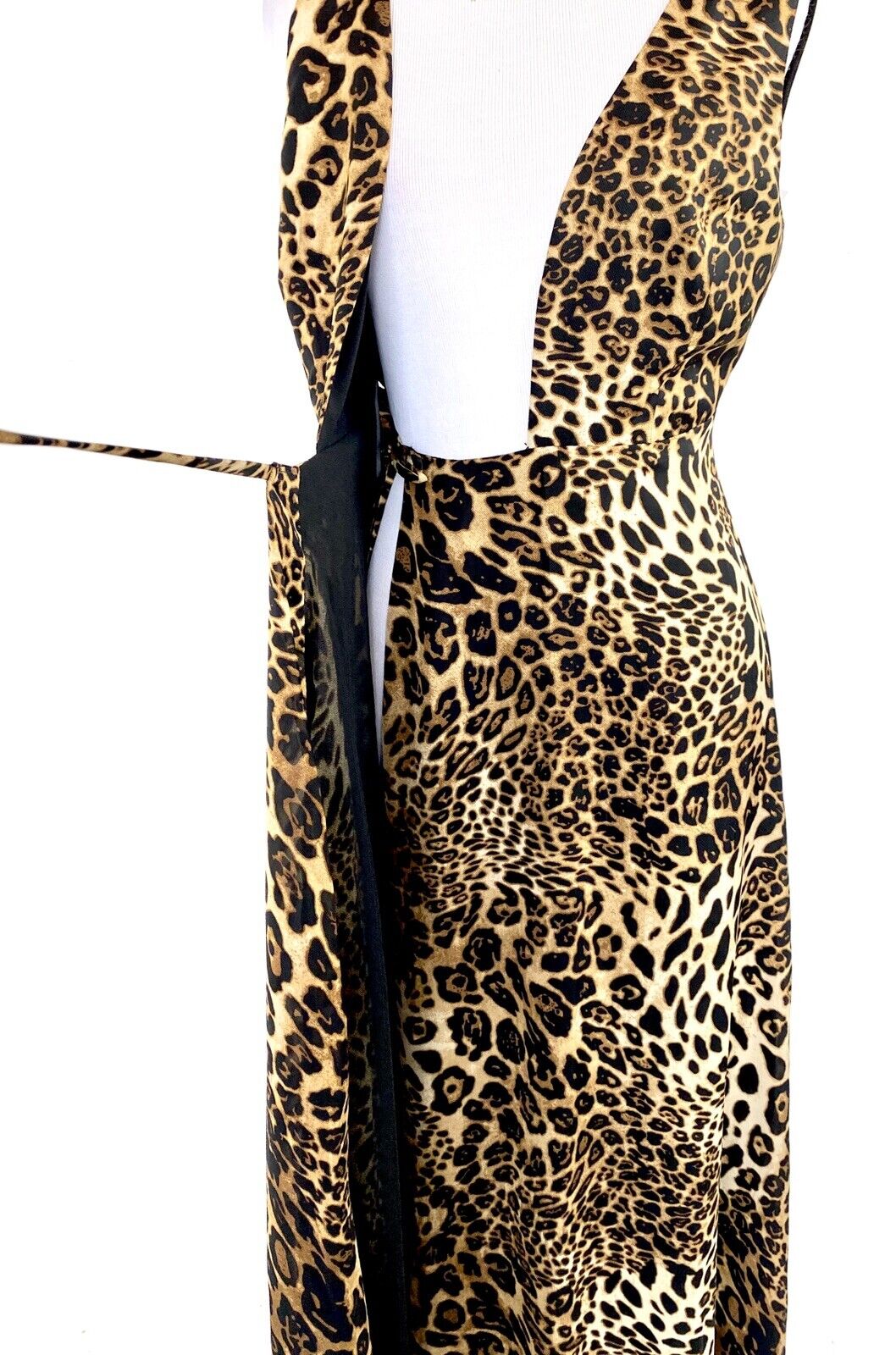 Aqua Leopard Print Party Cocktail Prom Wrap Dress XS Retails $118 Price $48 NWT