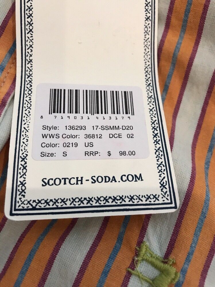 Scotch & Soda Striped LS Cotton Shirt. NWT Small Retail $98 Price $59