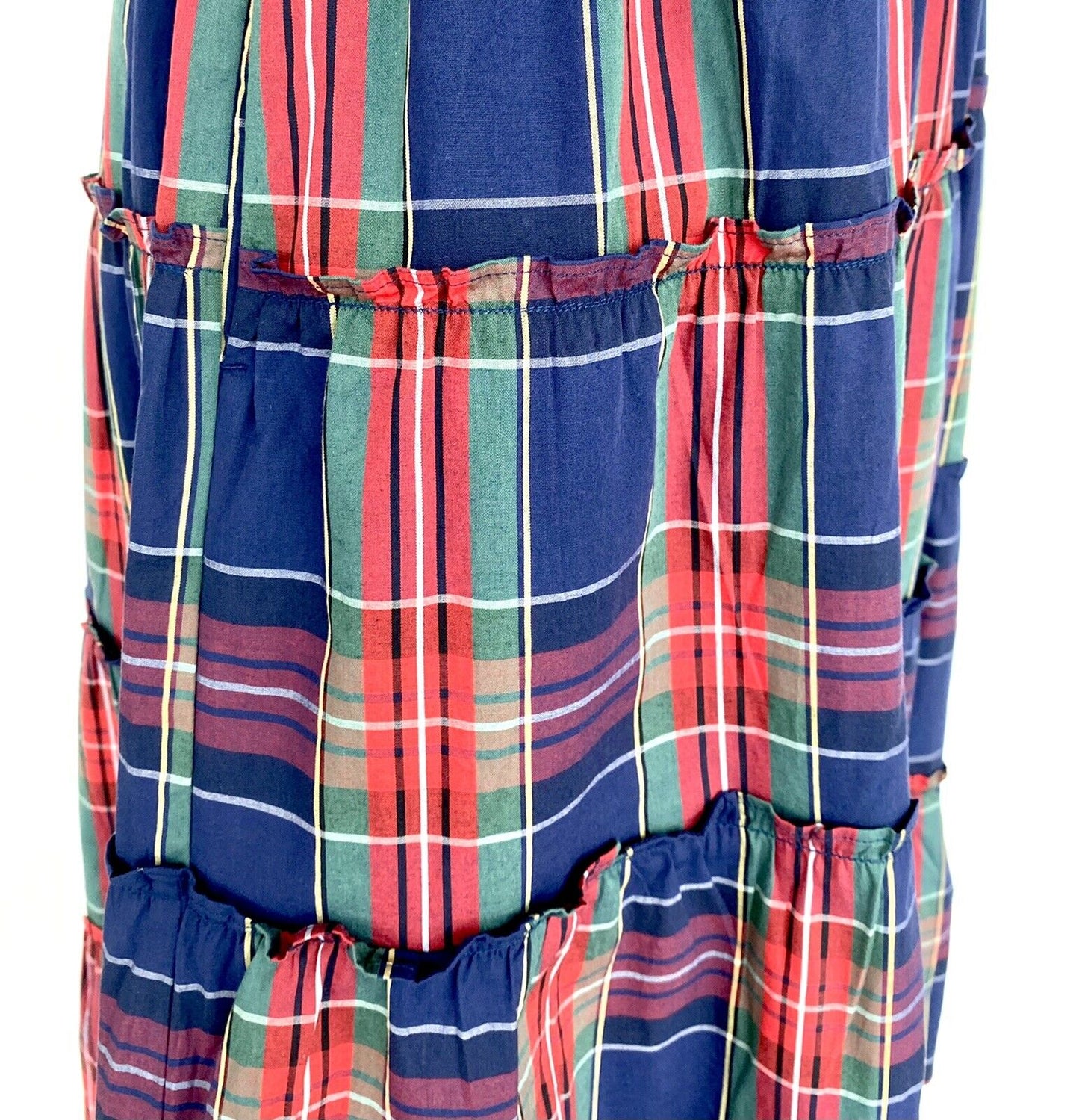 J.Crew Tartan Plaid Smocked Bodice Size PS Retail $128 Price $69 Cotton Poplin