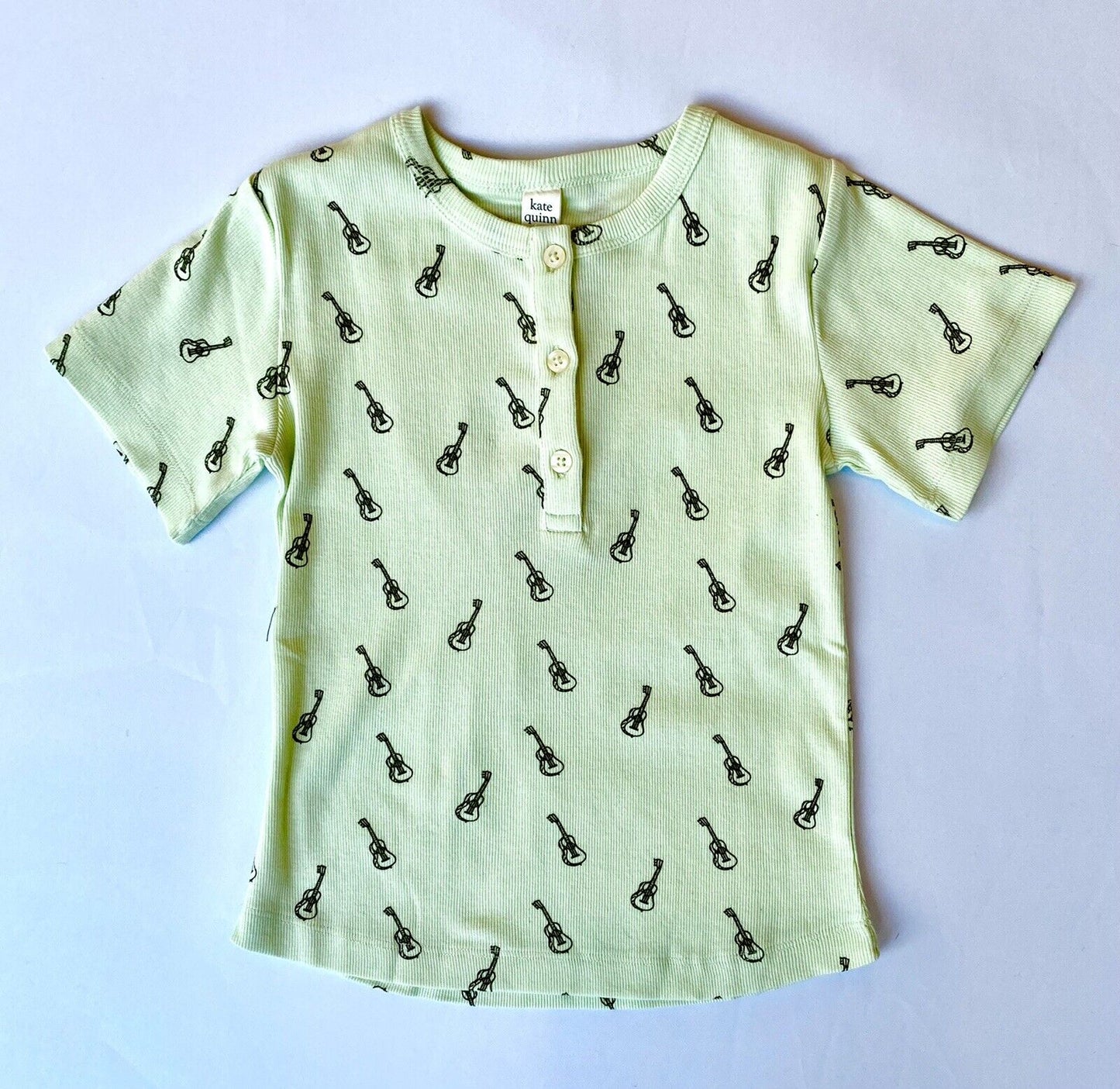 Kate Quinn Organic Cotton Tiny Guitar Henley Top Retail $32 Price $22 Rib 6-12m