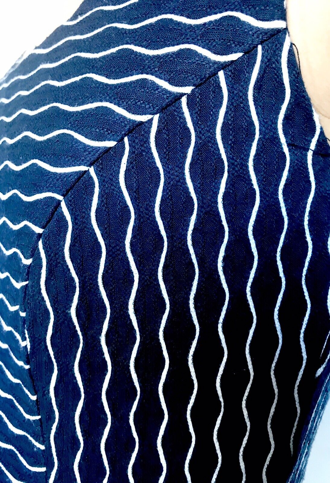 NEW Milly Dress Size P (0-2) Blue Stripe Embroidered Retail $$285 Price $118