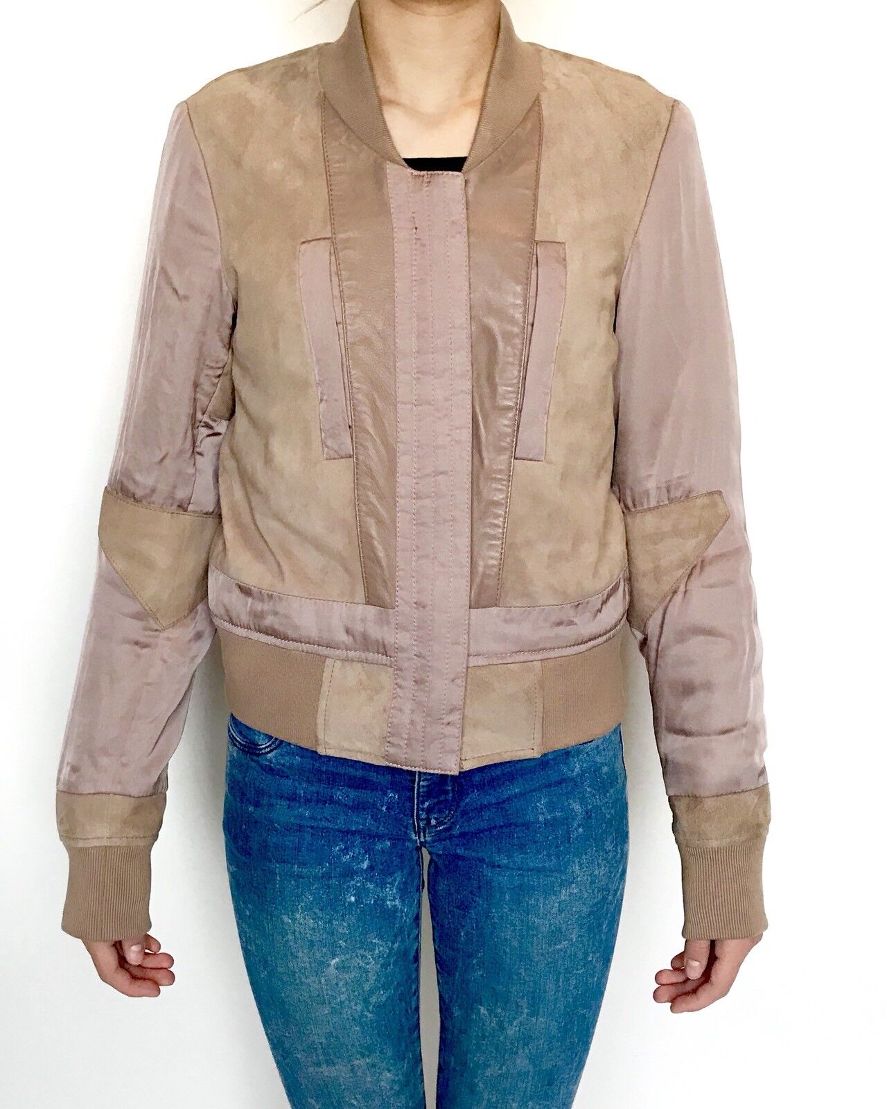 AllSaints Craddock Suede & Leather Jacket NWT Retail $530 Price $272 Size 0