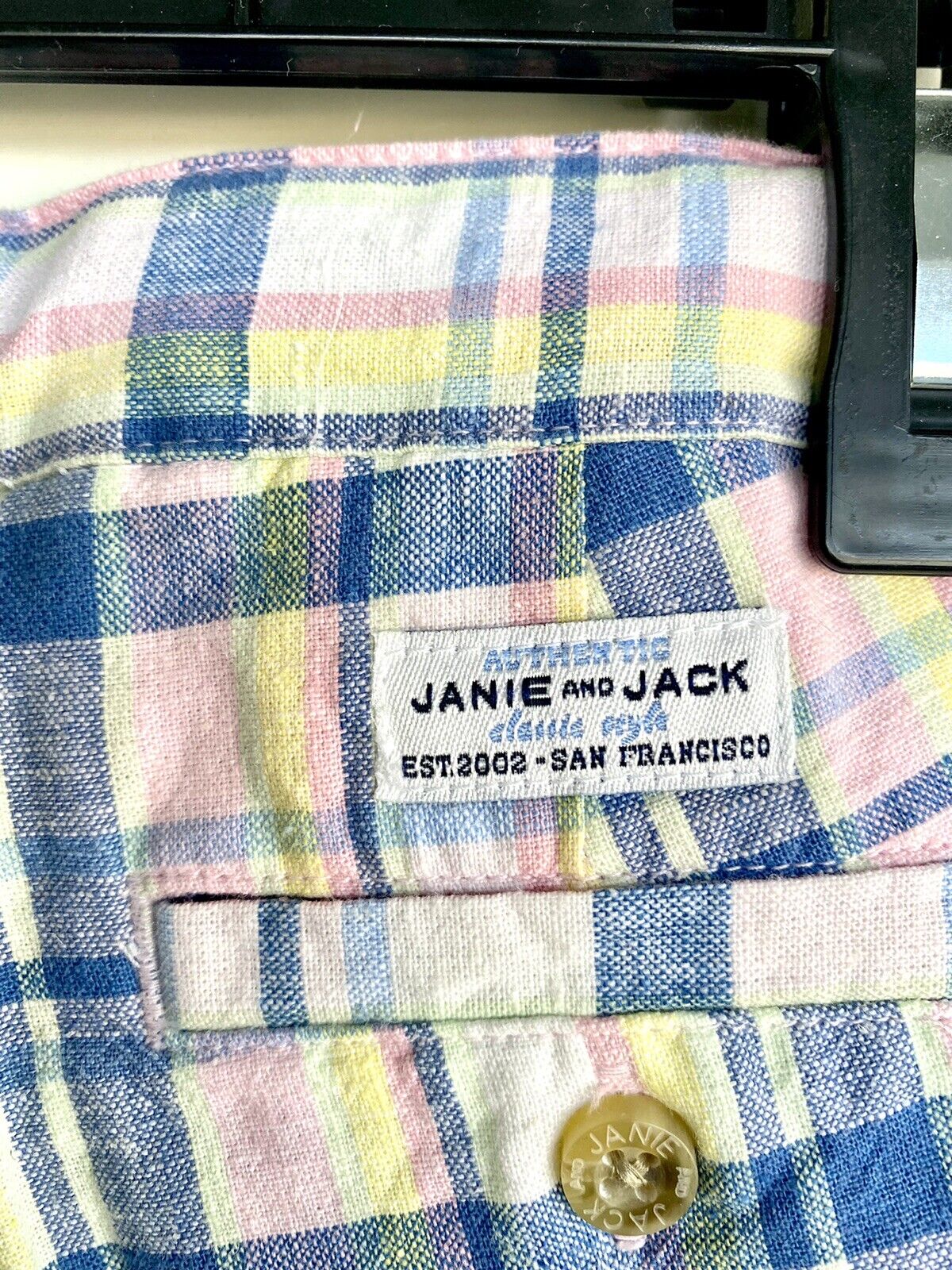 Janie And Jack Blue Check Cotton Linen Shorts Age 3 NWT Retail $39 Price $29