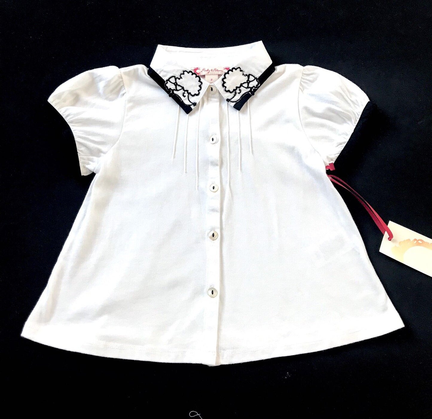NEW Ruby & Bloom Ivory White Poodle Collar Blouse Price $29 Age 2 NWT