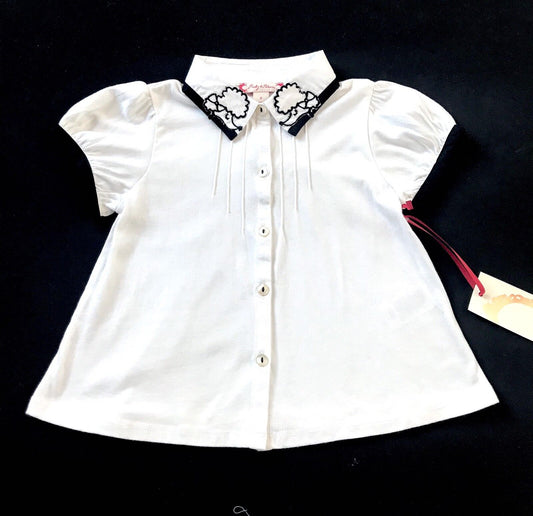 NEW Ruby & Bloom Ivory White Poodle Collar Blouse Price $29 Age 2 NWT