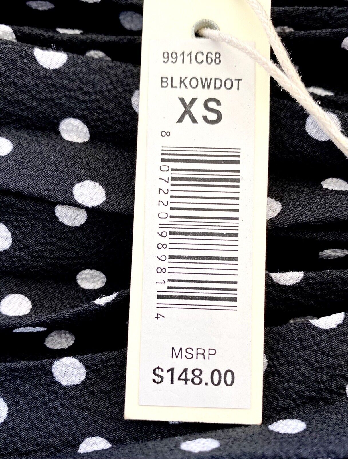 Max Studio Polka Dot Pleated Dress Sleeveless Size XS Retails $148 Price $45 NWT