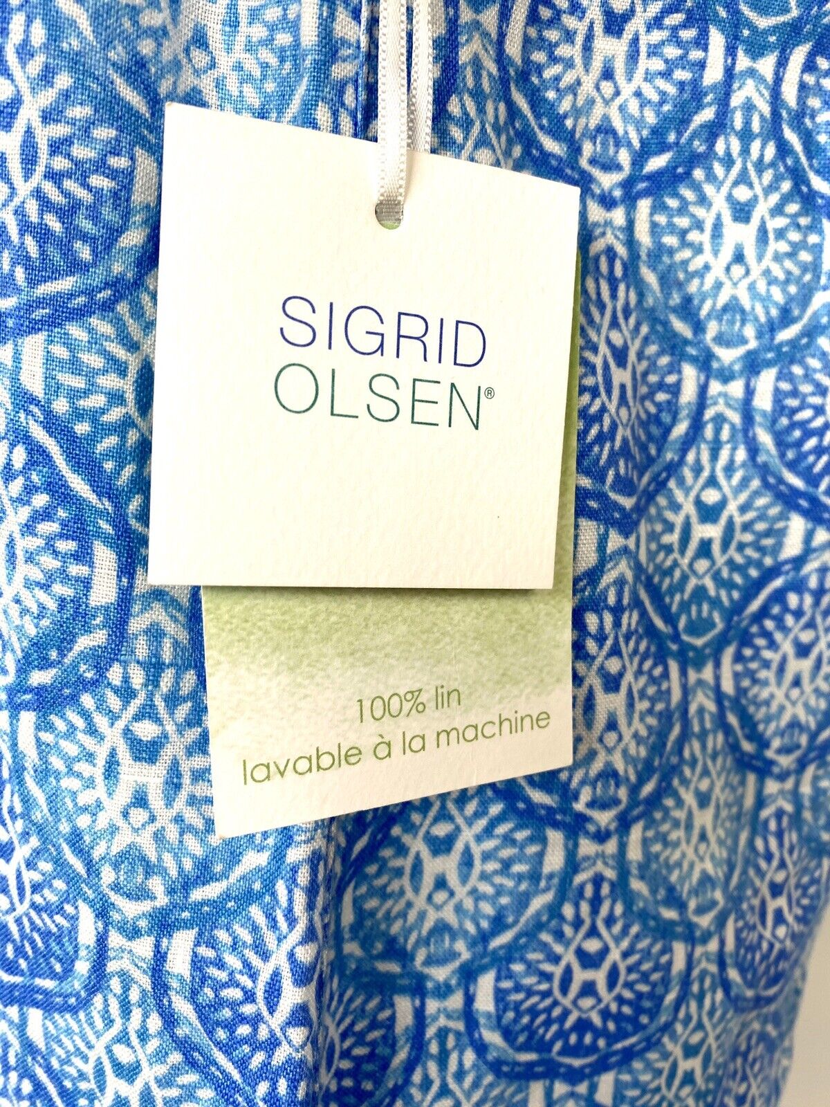 Sigrid Olsen 100% Linen Blue Sleeveless Dress. Retail $119 Price $55 Size M NWT