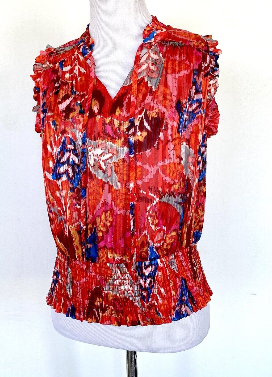 Rachel Zoe Ruffle Sleeve  Smocked Waist Top Size XS Retails $69 Price $45 NWT
