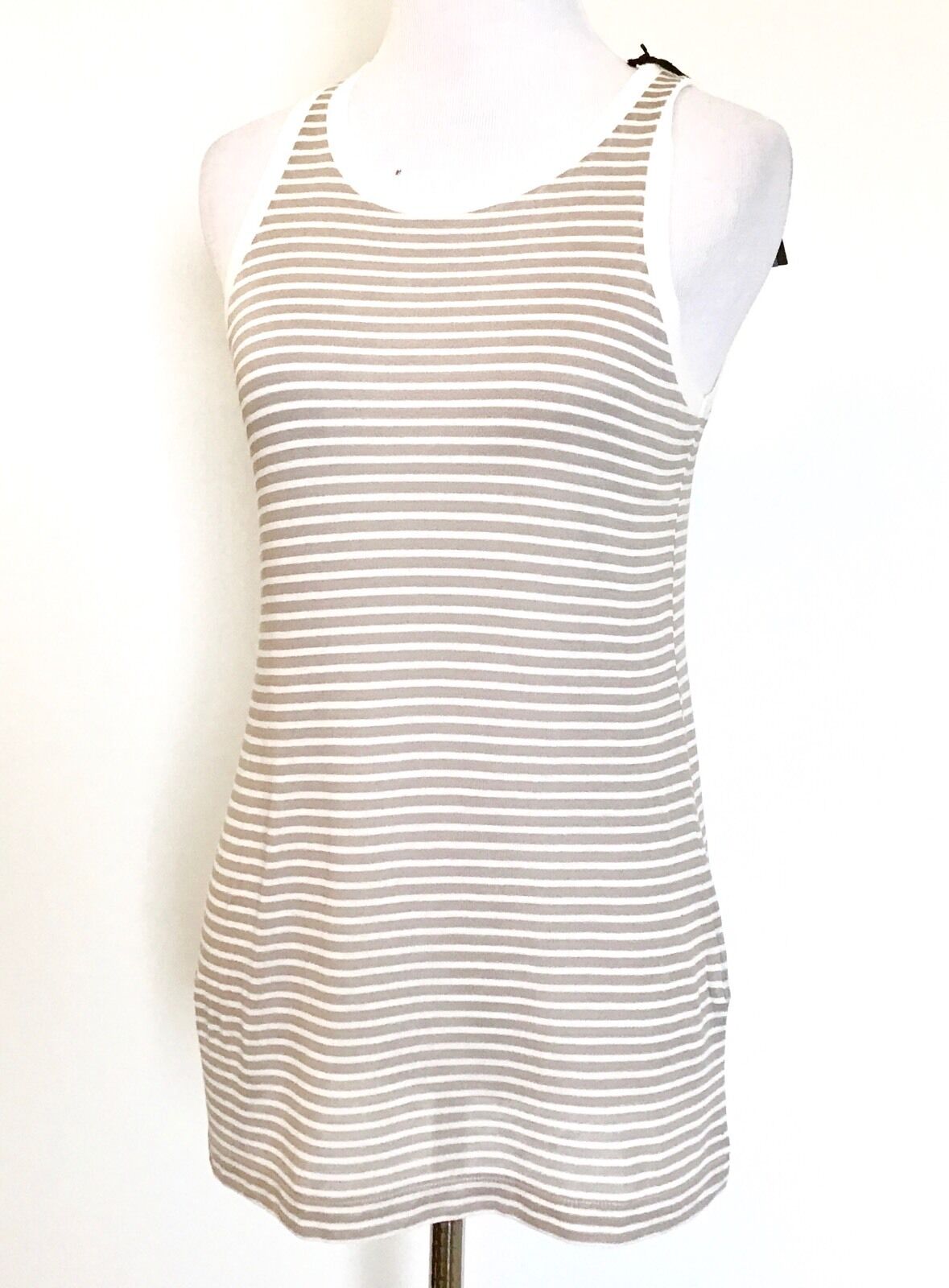 AllSaints Taupe & Cream Evis Bar Vest Top NWT Retail $50 Price $32 All Saints M