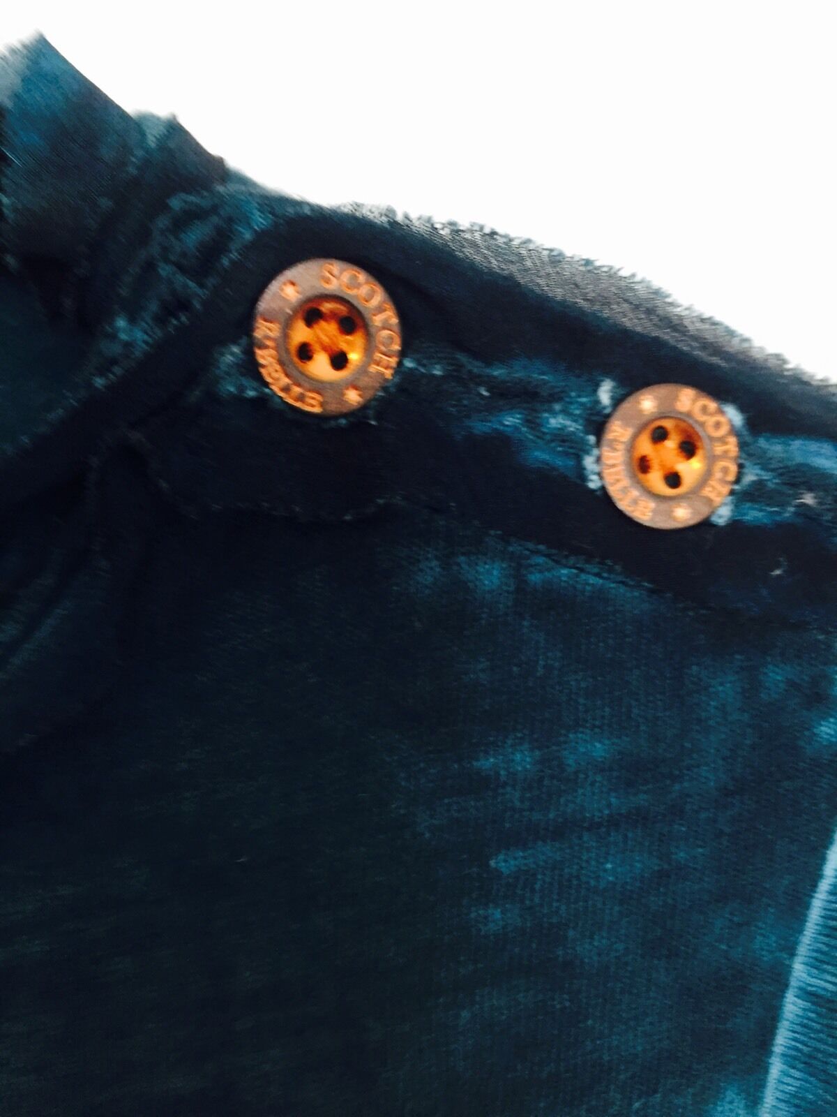 Scotch R'Belle Dark Teal & Gold Shirt.NWT Age 12 Retail $51 Price $32