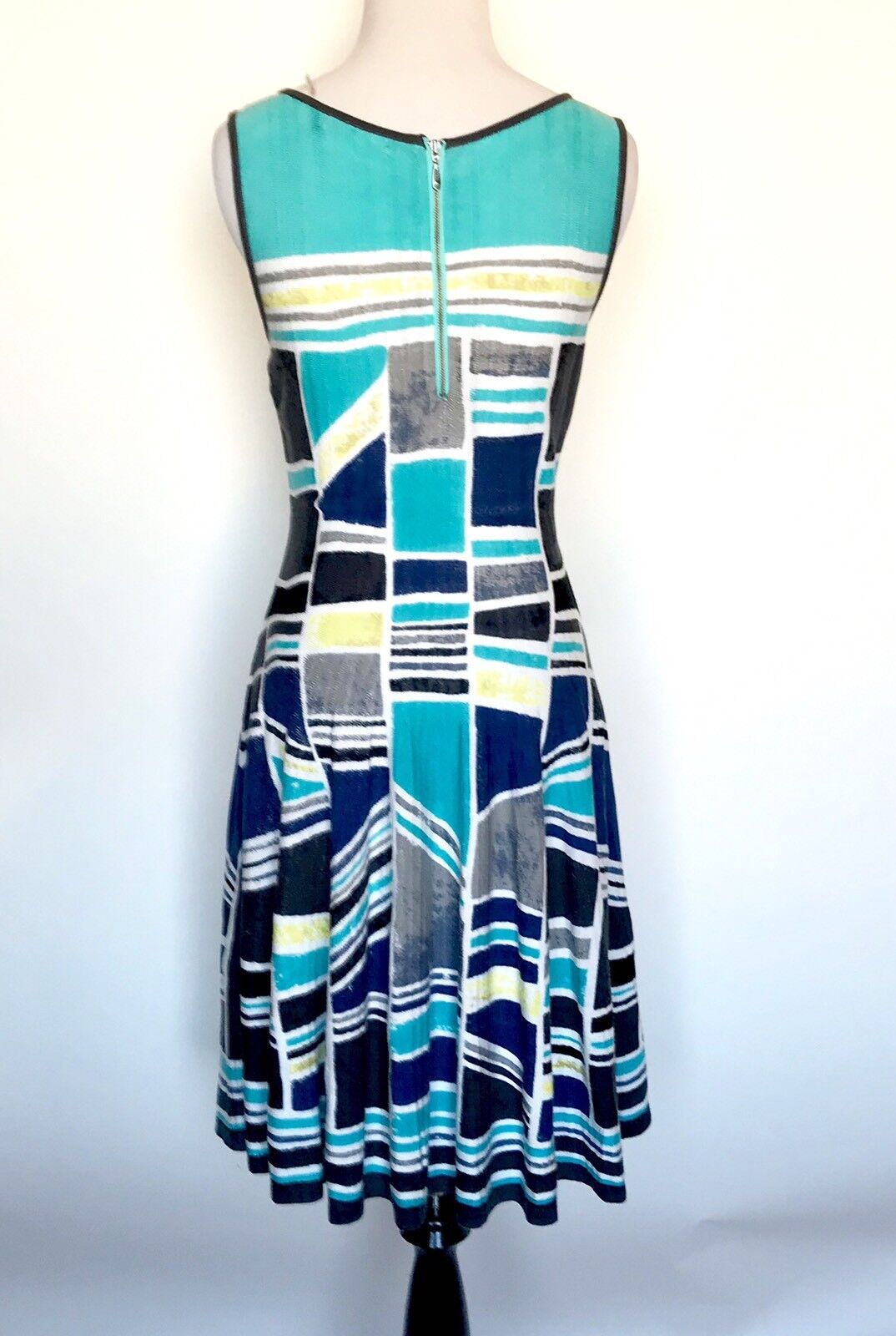 Nic + Zoe Blue Grey & White Knit Dress. NWT Petite S Retail $220 Price $79