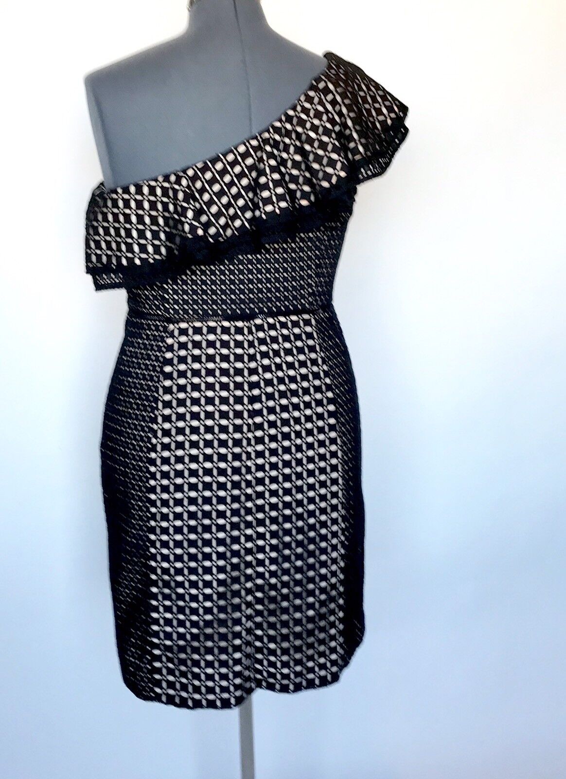 J.Crew One-shoulder dress in eyelet Black NWT Size 10 Retail $158 Price $50.99