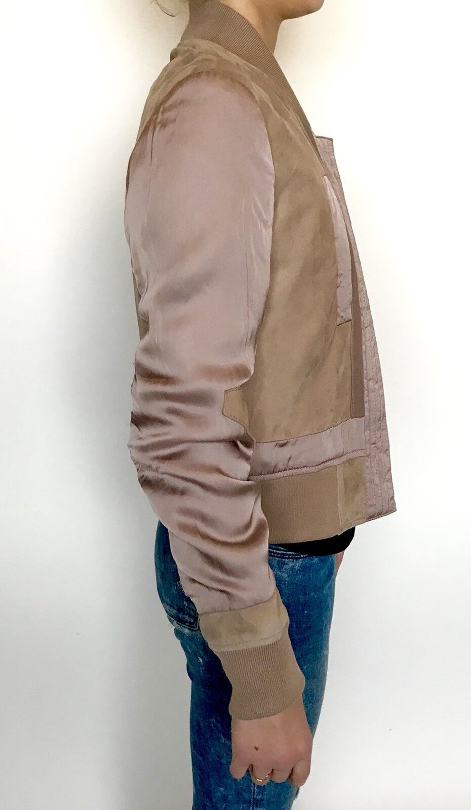 AllSaints Craddock Suede & Leather Jacket NWT Retail $530 Price $272 Size 0