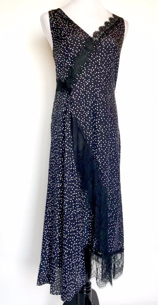 Lewit Dark Navy Night  Jane 100% Silk Dress. Retail $379 Price $148 NWT Size 10