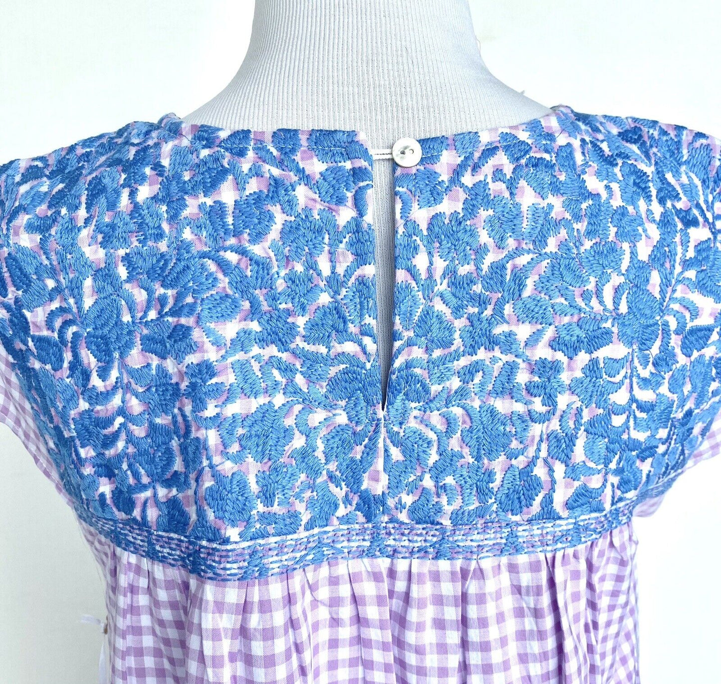 NWT J Marie embroidered Gingham Josie Dress size Medium Retail $114 Price $65