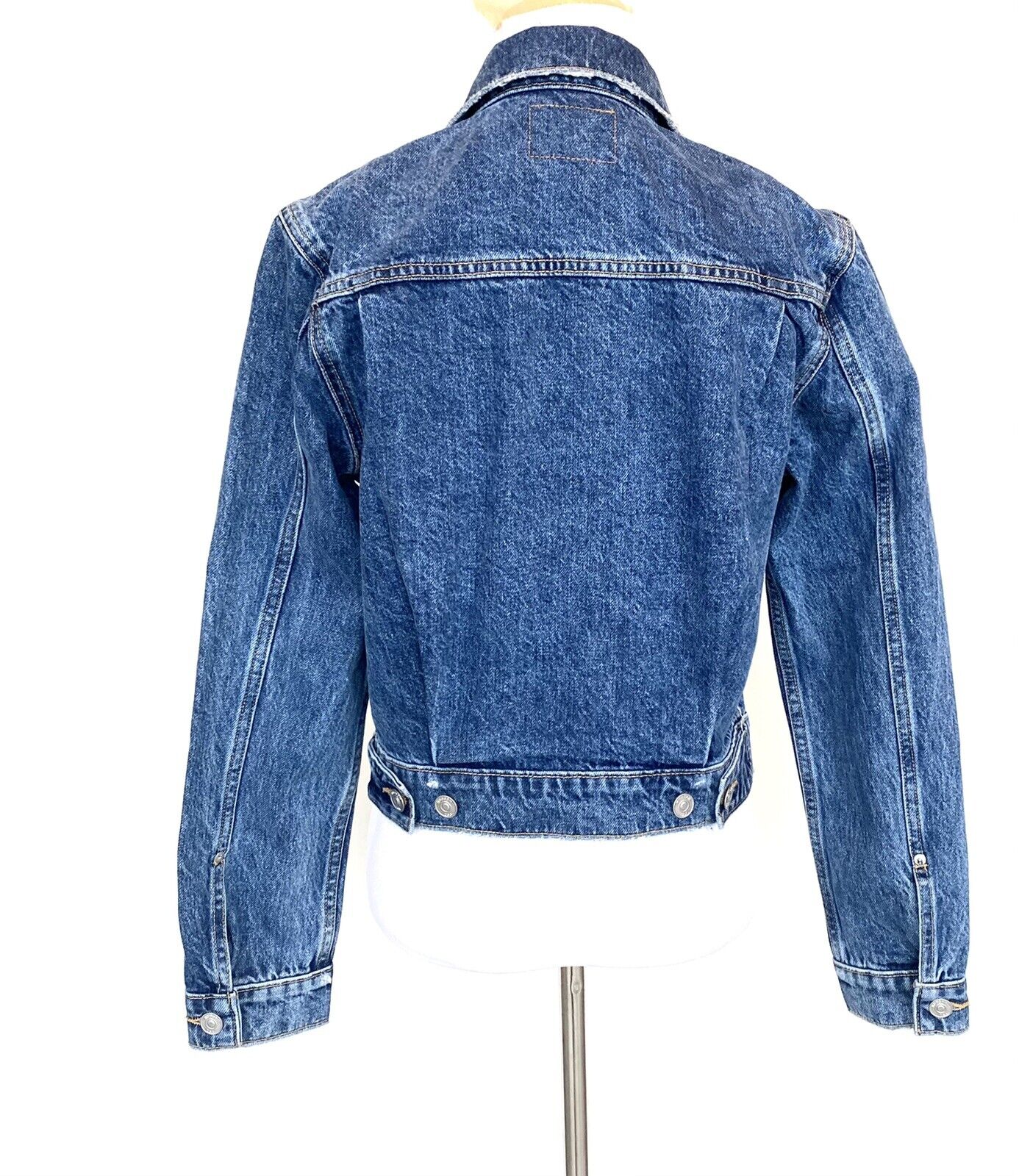 Hudson Moonstruck Cropped Jean Jacket XS Denim Distressed Retail $175 Price $69