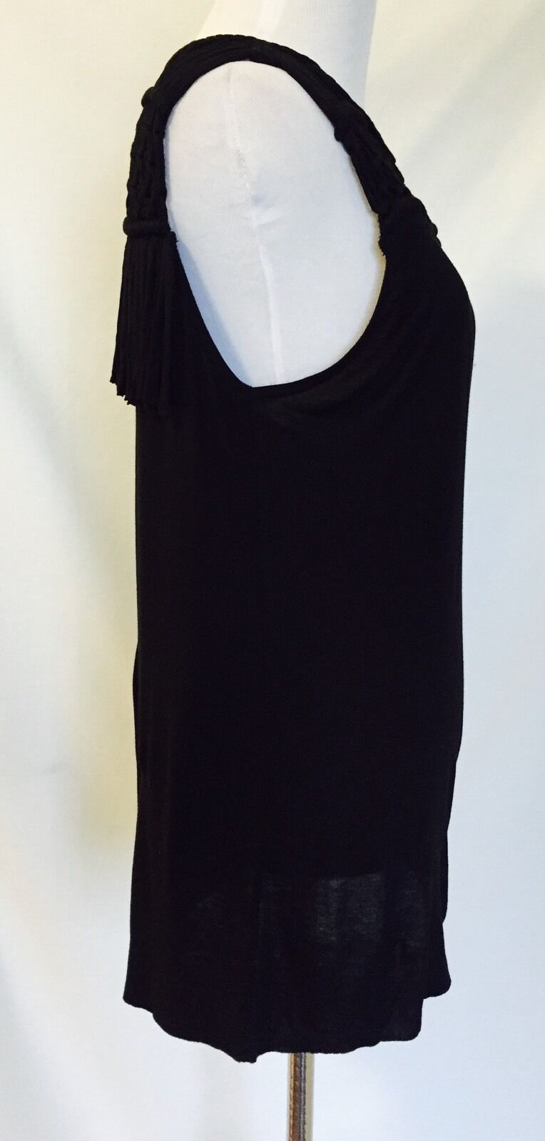 AllSaints Simmo Black Tassel Top NWT Retail $178 Price $58 Size S All Saints