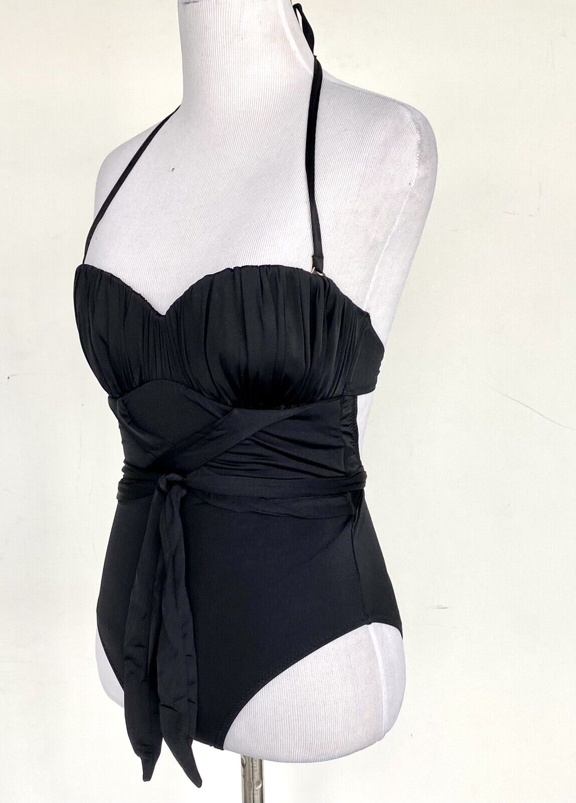 DEREK LAM 10 CROSBY Crossover Body Black swimsuit Retail $273 Price $84 XS