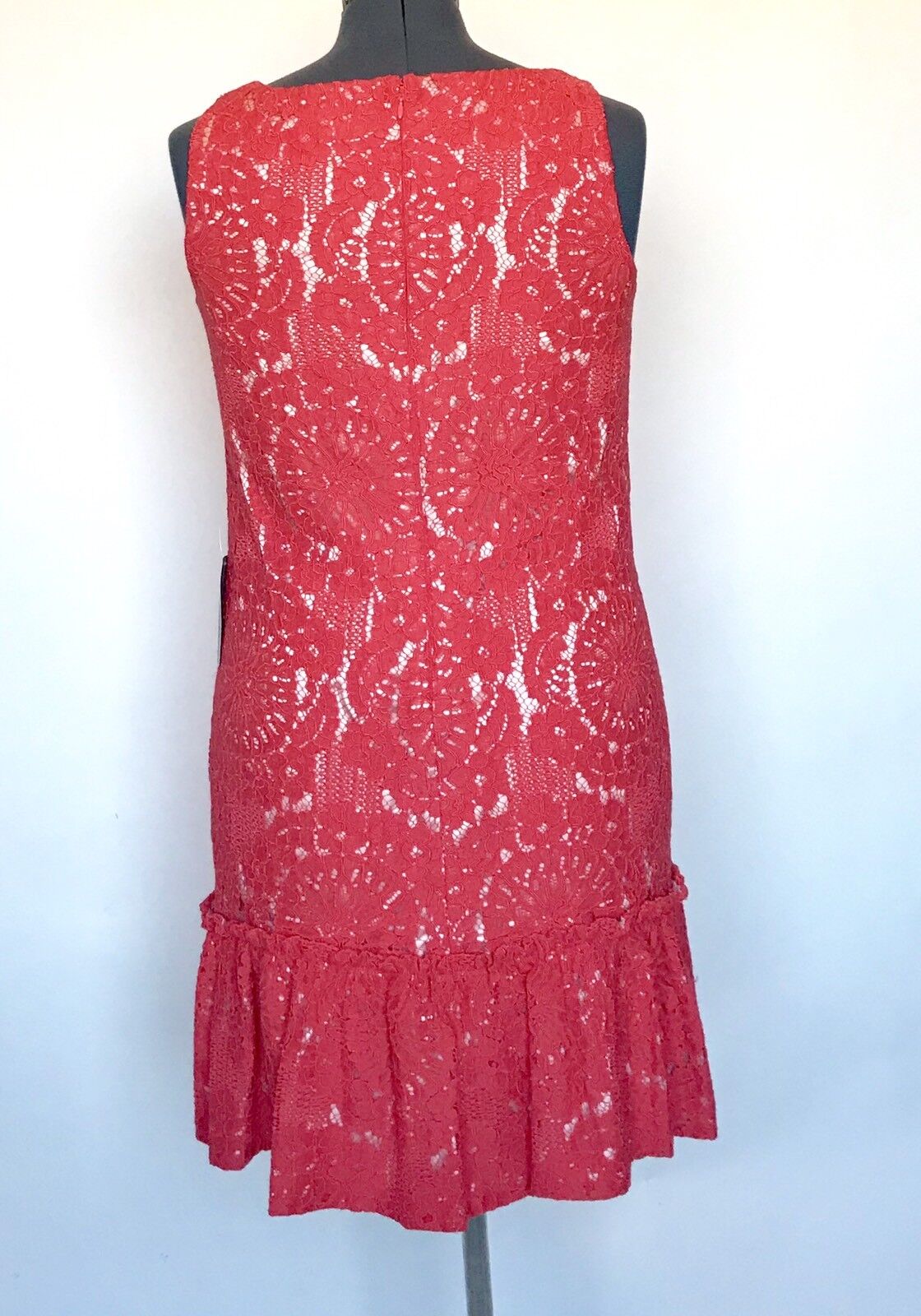 Eliza J Coral Orange Lace Shift Dress NWT Retails $168 Price $62 Size 14P