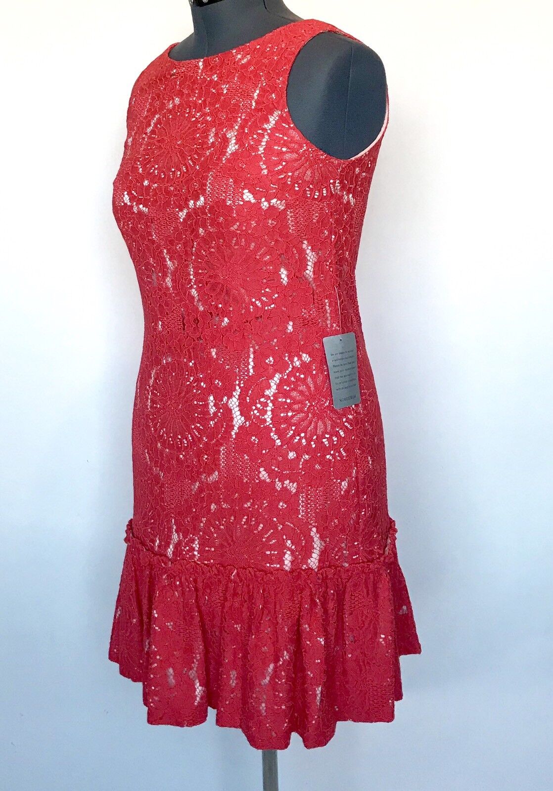 Eliza J Coral Orange Lace Shift Dress NWT Retails $168 Price $69 Size 10