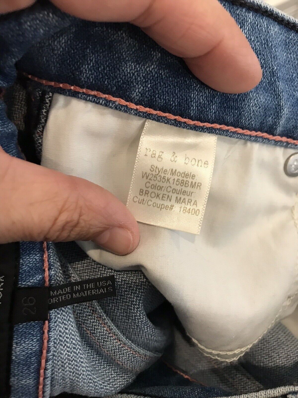 Rag & Bone Broken Mara Vintage Cigarette Jeans. 27 Retail $250 Price $98 NWT