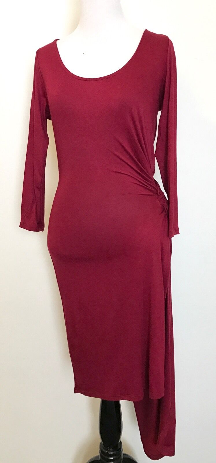 The Vanity Room Dark Red Knot Detail Wrap Dress. NWOT Price $32 Small