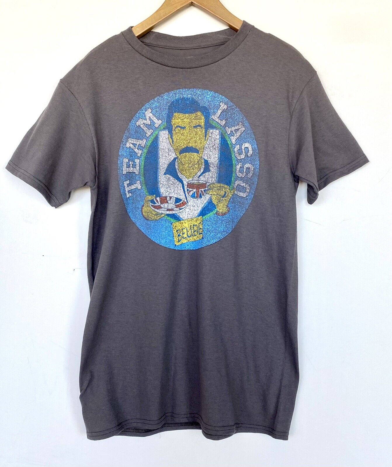 Ted Lasso Team Lasso T-Shirt Size S NWOT Distressed Logo Price $28