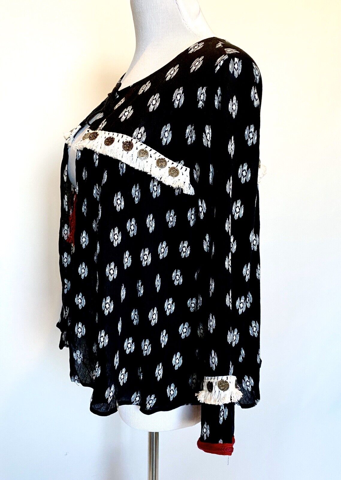 Status By Chenault  Fringe Boho Type Open Front Jacket Retail $78 Price $33 NWT