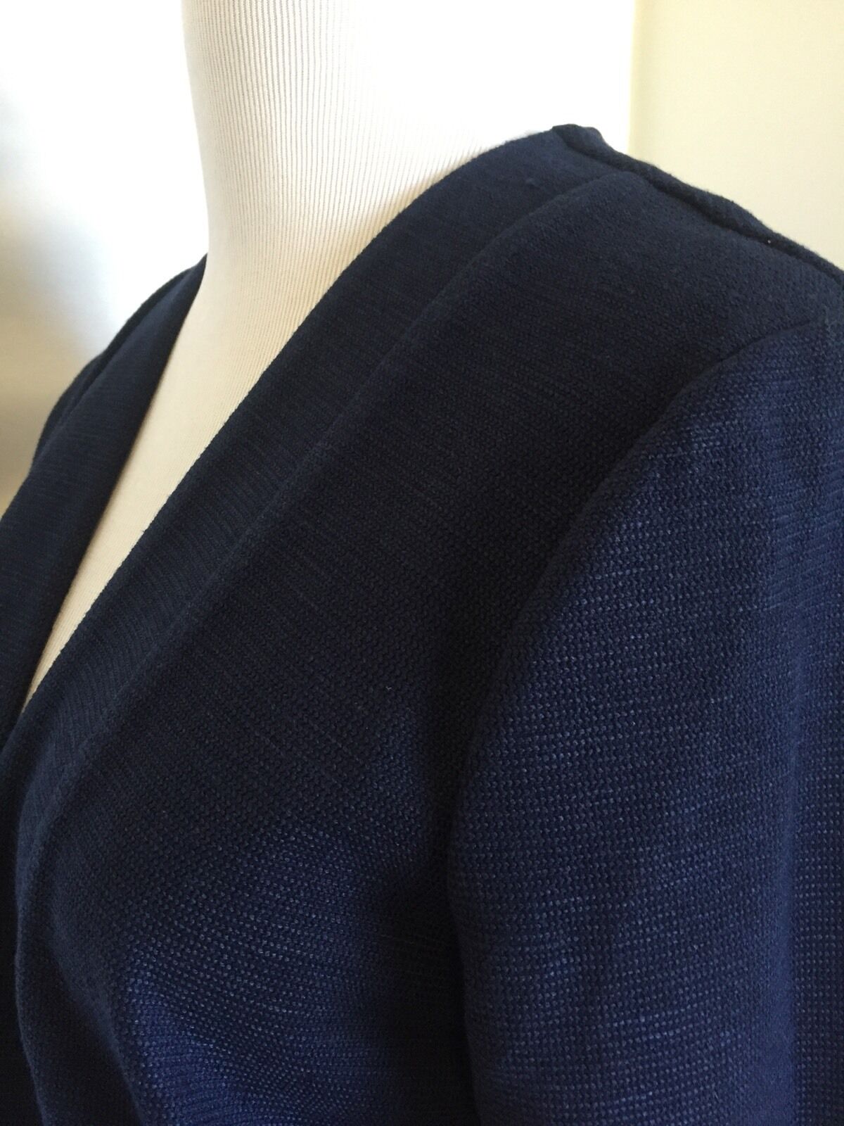 TAVI Navy Blue Open Formal Or Casual Jacket Woven Fabric NWOT SIZE S. $26