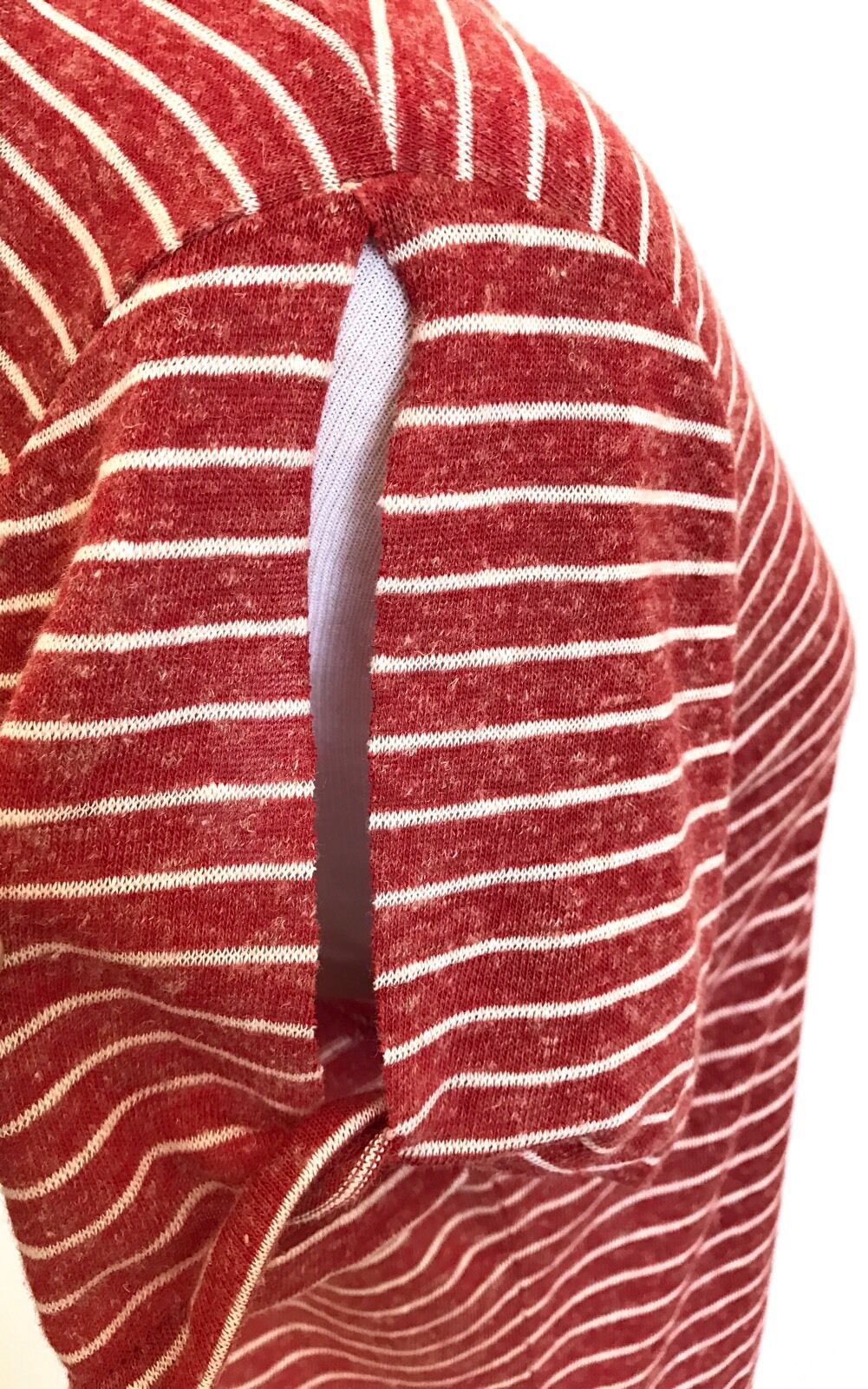 AllSaints Mazzy Red Stripe Linen Mix Tee NWT Retail $65 Price $35 Size M